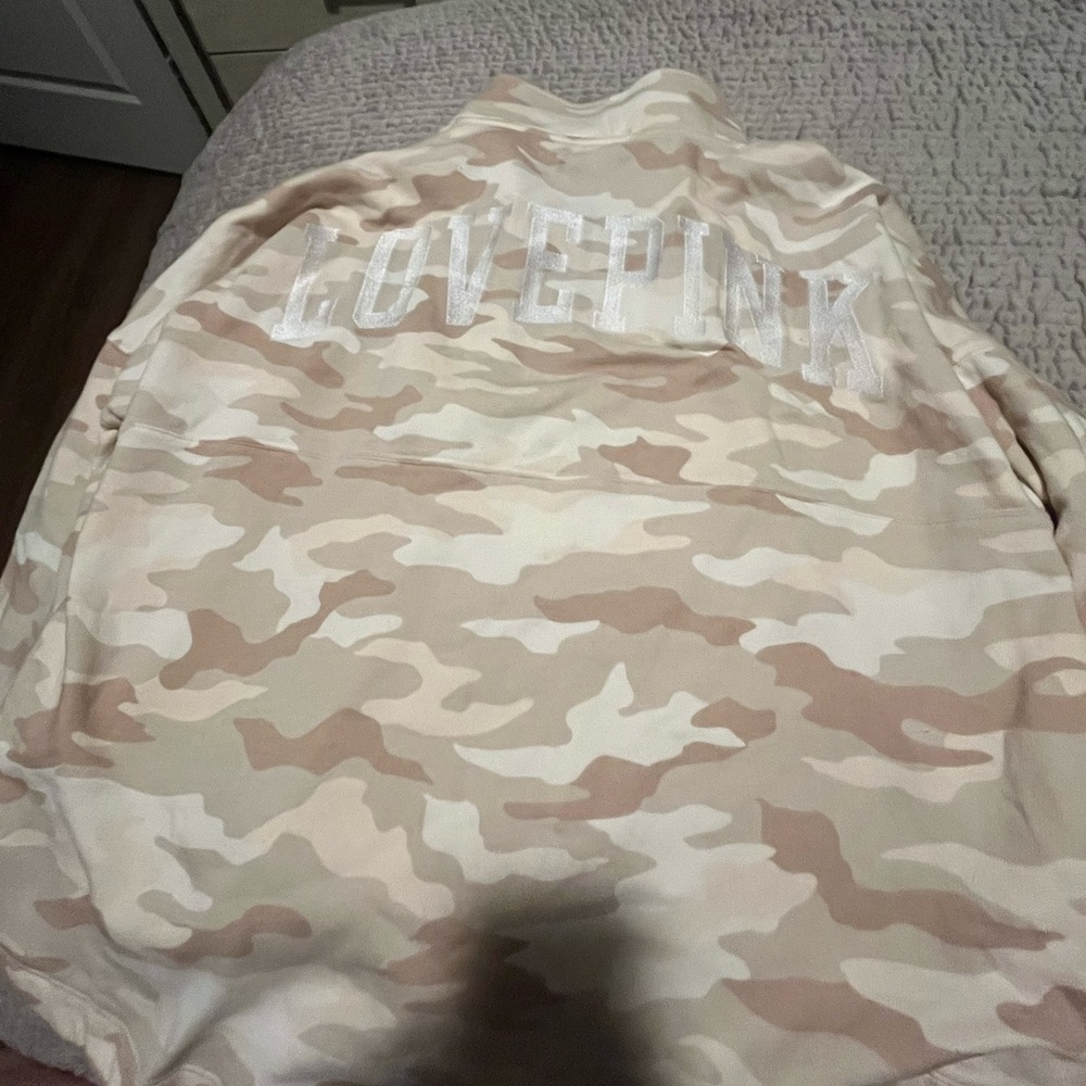 Pink camo quarter zip